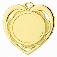 Medal złoty 50 mm serce