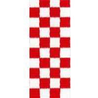 Wstążka biało-czerwona szachownica 10 mm