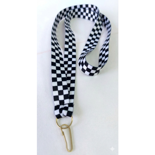 Wstążka biało-czarna w szachownicę 20 mm